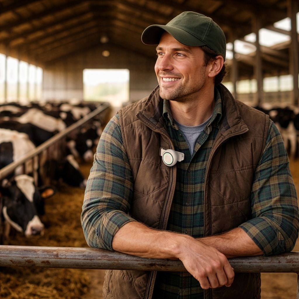 Farm worker in field